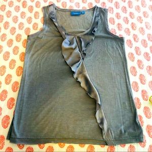 SIMPLY VERA Dressy Top with Satin Accent-Large